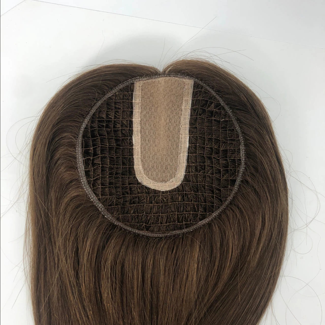 Top European Human Hair Fishnet Topper Blonde Color Clip in Hair Piece Jewish Kosher Topper  Silk Base Toupee for Women