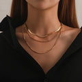 Hip Hop Geometric Exaggerated Multi-layer Necklace for Women Fashion Punk Trendy Short Choker Necklace