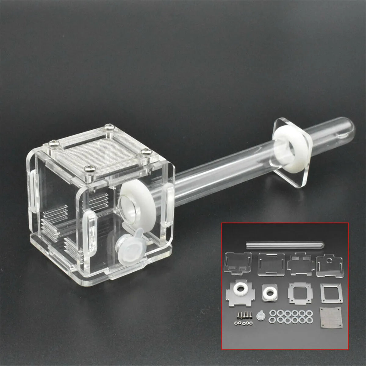 Mini Acrylic Ant Nest Tube Mini Glass Nest for Small Colony Feeding Area Garden Netting for Formicarium Farm