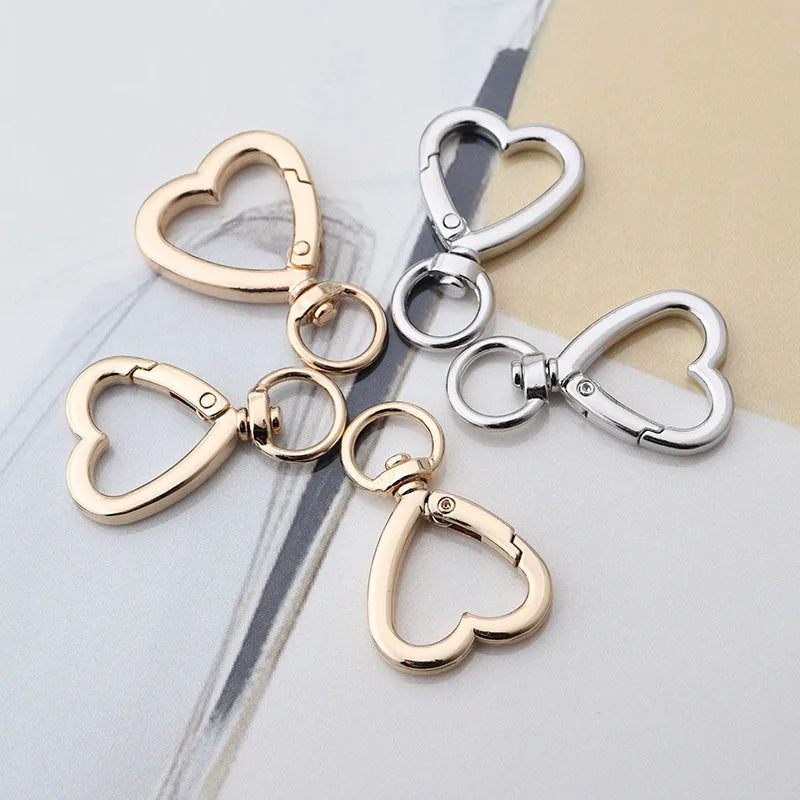 New Arrival Swivel Heart Shape Metal Zinc Alloy Snap Heart Clip DIY Accessories for Key Chains