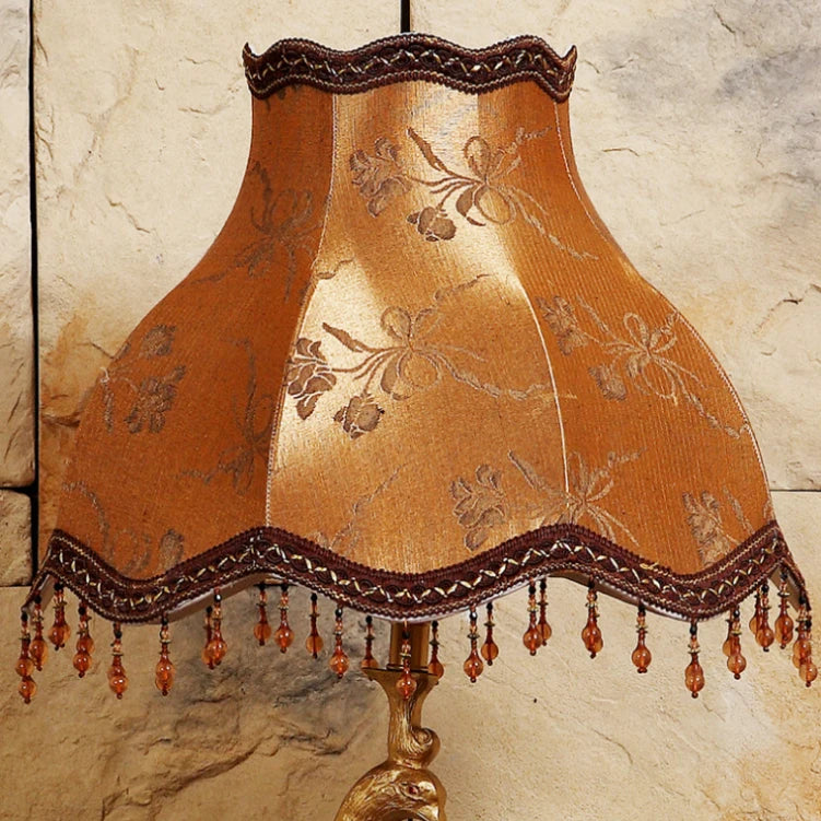 Natural Linen Hand Crafted Fabric Lampshade Rococo Table Lamp Shade and Floor Light Decoration Indoor Lightings
