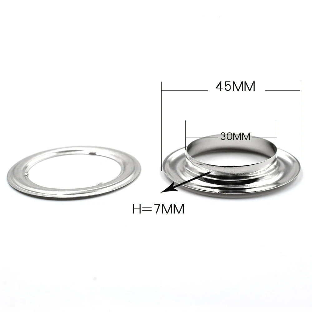30 mm Inner Diameter Metal Eyelets Tent Rope Clothing & Accessories Buttons Rings Rivet Snaps Shed Cloth Vent Leather Rivets
