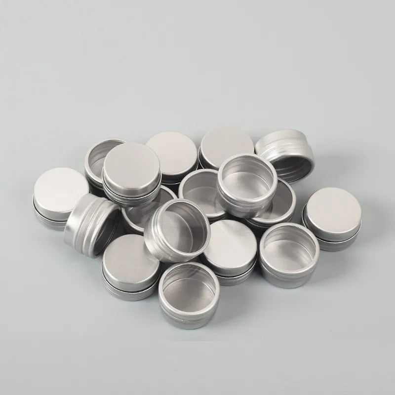 10g Mini Silver Aluminum Jar Clear Top Empty Can Storage Box for Manicure Sequins Glitter for Cosmetic Use