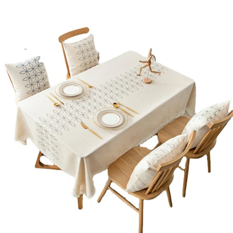 Wholesale Customized Cotton&Linen Table Cloth for Restaurant Banquet Hotel Waterproof Oilproof Tablecloth