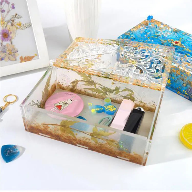 YS Factory Price DIY Storage Box Mold Jewelry Holder Case Silicone Plaster Mould Crafts Home Decorations Candle Making Tools