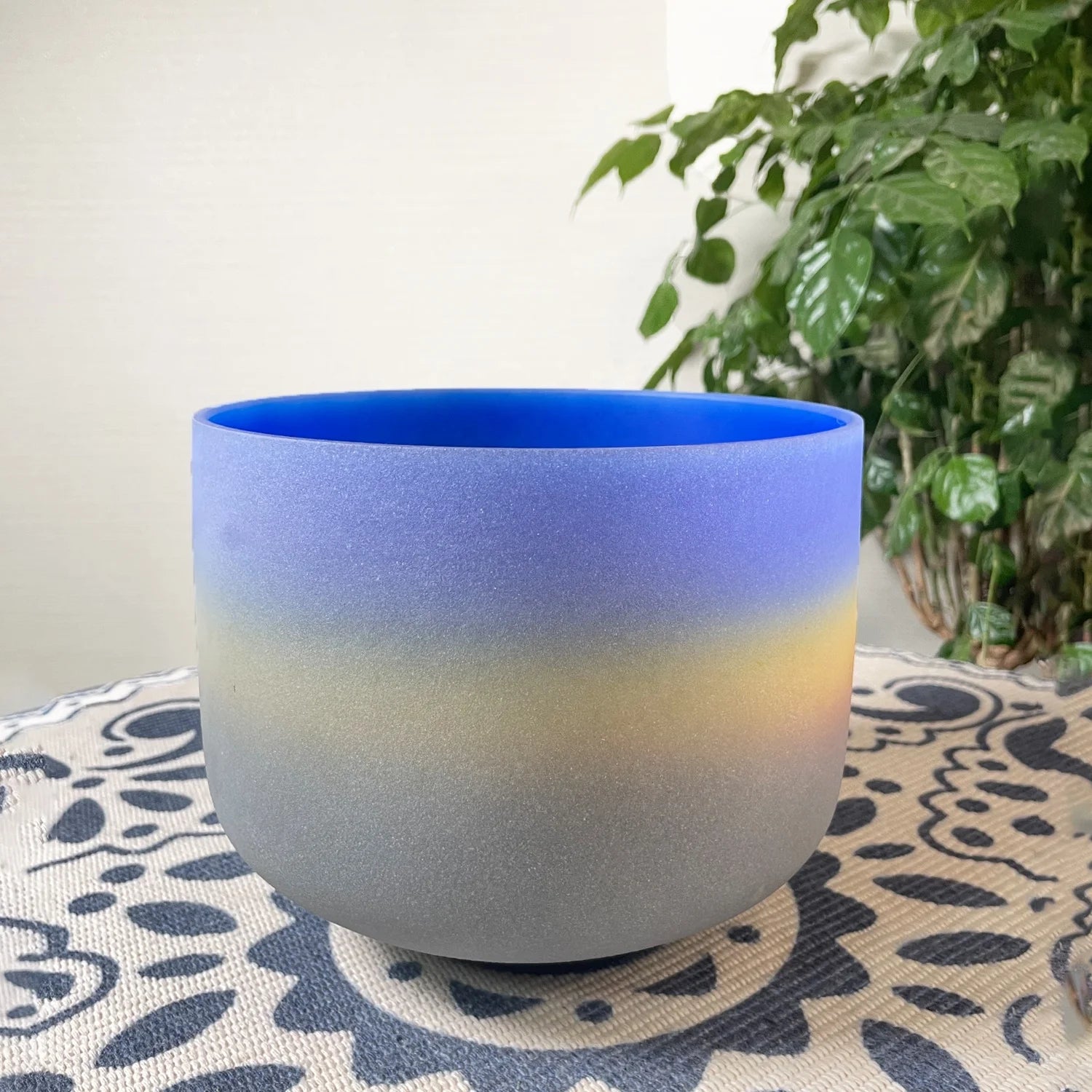 8 Inch Indigo Rainbow Chakra Quartz Crystal Singing Bowl a Note Third Eye Chakra 440Hz 432Hz with Free Mallet & O-ring