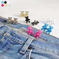 Factory Custom Adjustable Bear Jean Button Pin Detachable Decorative Waist Buckles No Sewing Required Fit Tighten