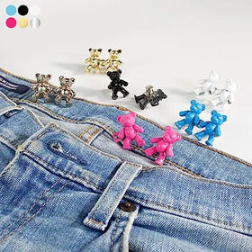 Factory Custom Adjustable Bear Jean Button Pin Detachable Decorative Waist Buckles No Sewing Required Fit Tighten