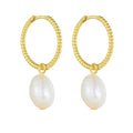 Luxury 925 Sterling Silver Jewelry Gold Plated Natural Baroque Freshwater Pearl Charm Twist Hoop Earrings for Women Gift