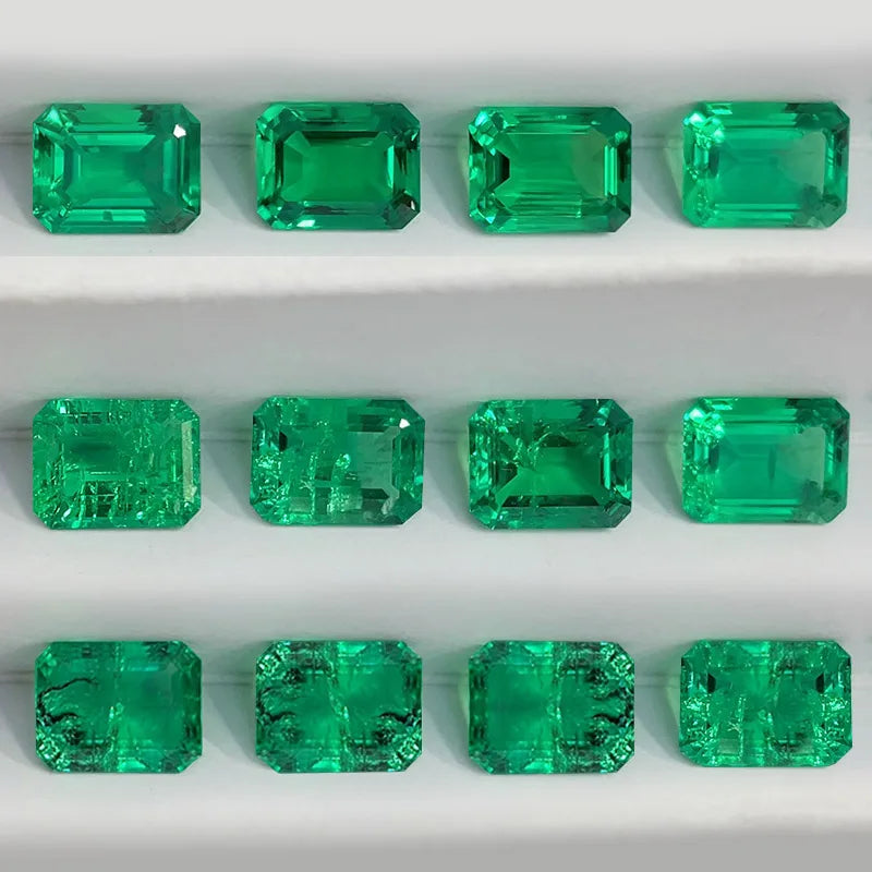 Starsgem 3*5mm-10*14mm Emerald Cut Colombian Emerald With Inclusion Lab Emerald Stone