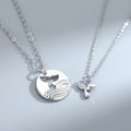 Silver Love Couple Romantic Necklace Pair of Simple Creative Dolphin Fishtail Puzzle Pendant Lover Necklace Wholesale