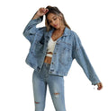 Hot Selling European and American Women's Autumn and Winter Retro Casual Sports Wash Jacket Denim Jacket
