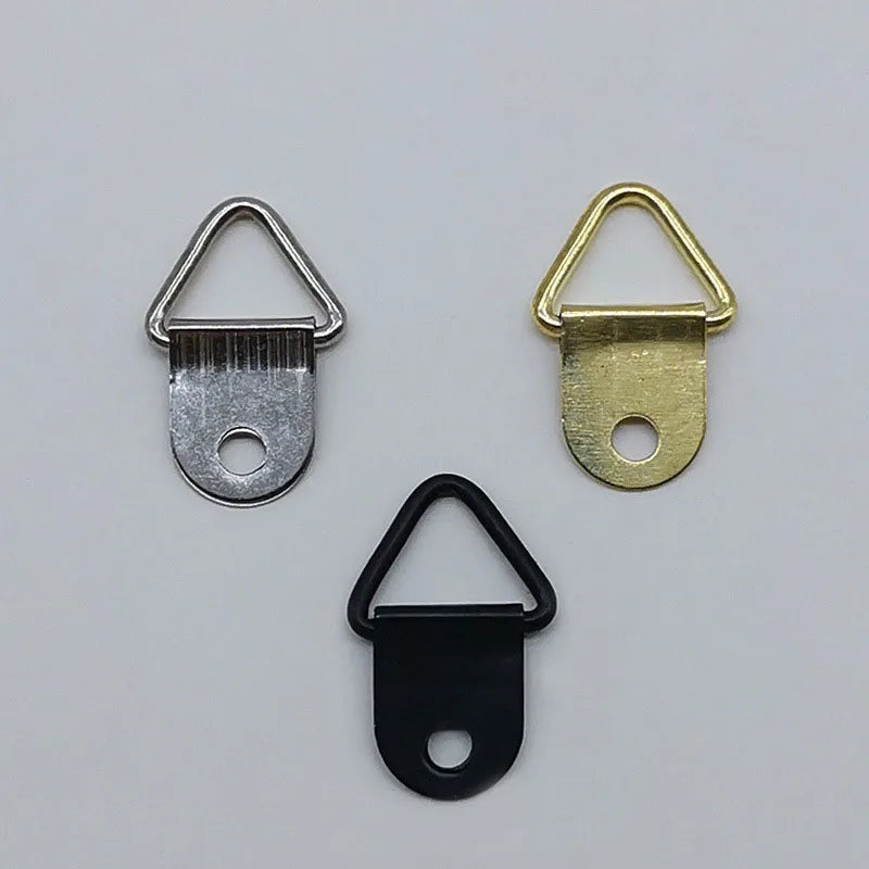 22*11mm Triangular Ring Single-hole Metal Iron Silver Gold Brass-plated Galvanized Black-oxide Picture Frame Hanger Box