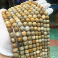 Natural Yellow Stone Loose Round Beads Bracelet Accessories Coral Jade Gemstone DIY Jewelry Making Bracelet and Necklace