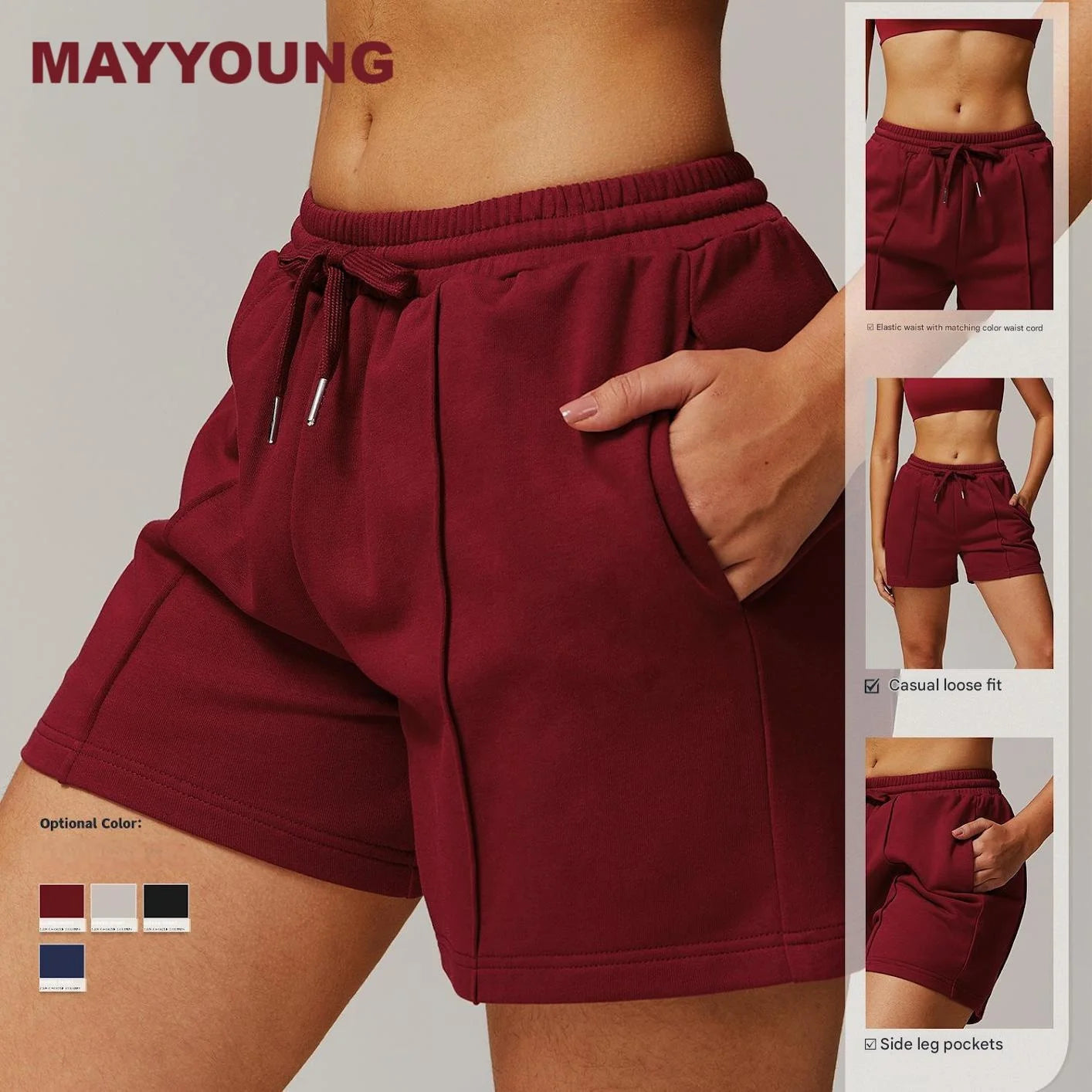 New Spring High Waisted Loose Sports Sweatpants With Pockets Casual Running Shorts and Versatile Sports Shorts for Out Wear