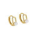 Fashion Designer Earrings 925 Sterling Silver Geometric Oval Round Pearl Earrings Set Hoops for Women Fine Jewelry Wholesale