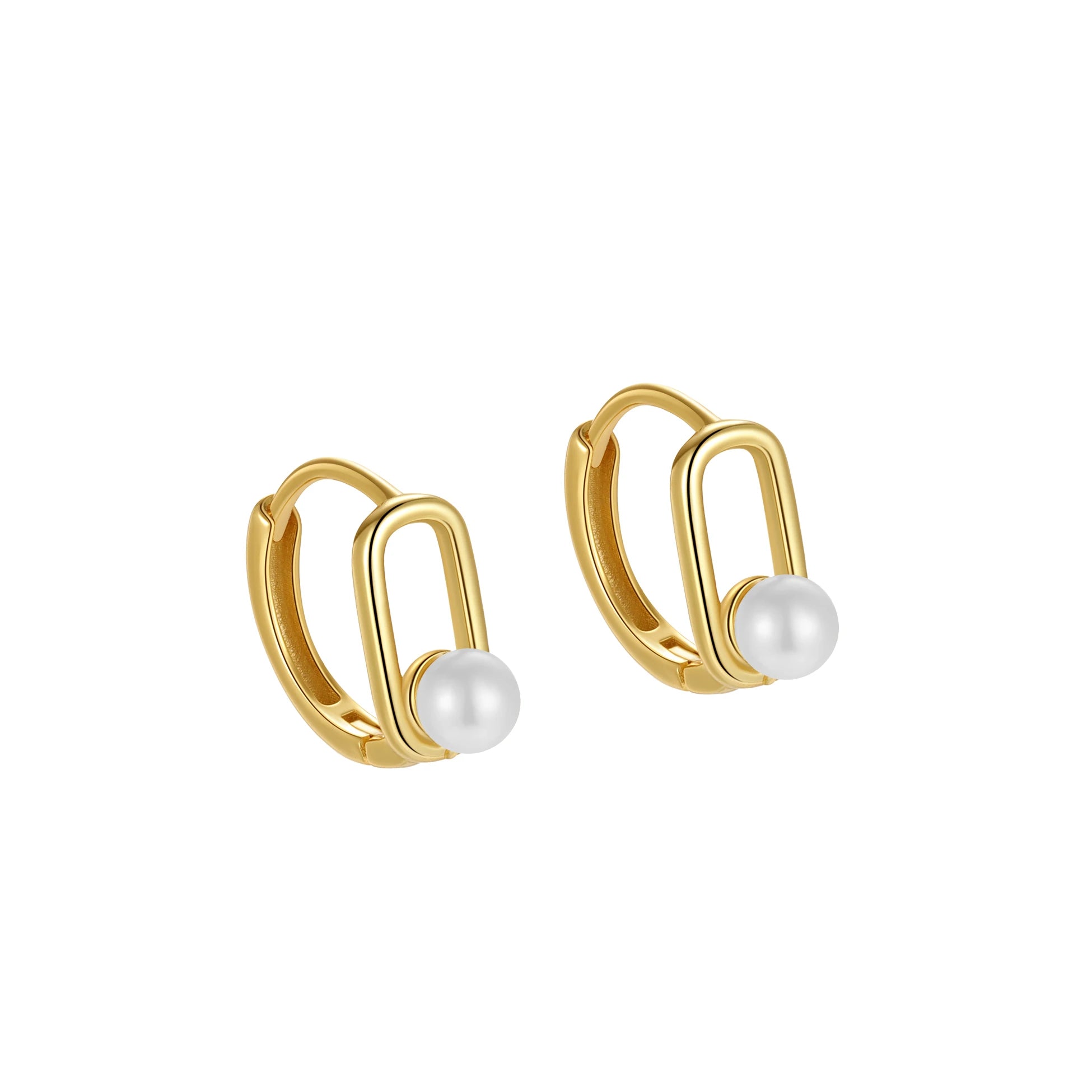 Fashion Designer Earrings 925 Sterling Silver Geometric Oval Round Pearl Earrings Set Hoops for Women Fine Jewelry Wholesale