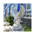 Modern Outdoor Home Garden City Park Decoration Stone Garden Product Natural Animal Sculpture White Marble Eagle Statue