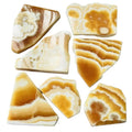 Wholesale Natural Healing Crystal Gemstone Polished Orange Calcite Slice Decoration