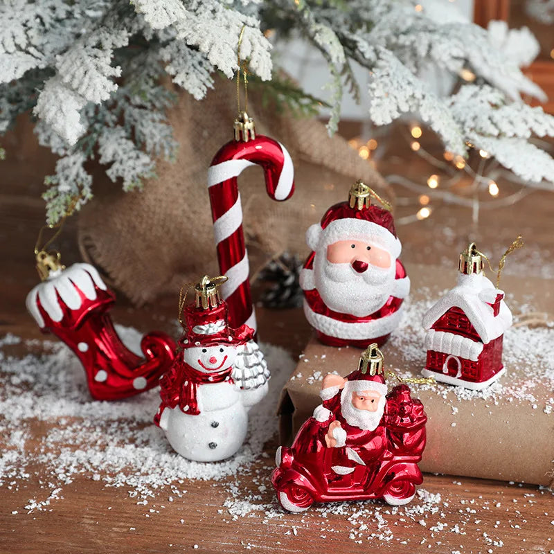 Christmas Bauble Ornaments Hanging Christmas Decorations Tree Santa Elk Christmas Tree Pendants
