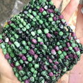 Wholesale Natural Round Irregular Shape Gemstone Beads Ruby Zoisit 6-8mm for Jewelry Making Beads Gravel Pebble Healing Power