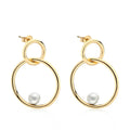 Simple Gold Color Silver Plated Geometric Big Round Earrings for Women Fashion Big Hollow Drop Earrings Jewelry