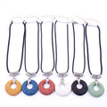Hongzhuo Best Price Original Stone Gemstone Round Shape Carving Donut Pendant Necklace Religious Jewelry Source Jewelry