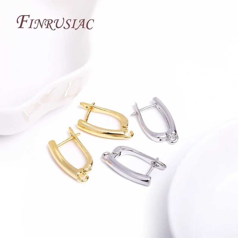 Wholesale Anti-Allergy Basic Earwires Fastener Earring Hooks 18K Gold Plated Woman Jewelry Making Supplies Accessories