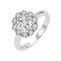 Abiding Stock Jewelry Ring Natural White Topaz for Girl Rings Solitaire Flower 925 Sterling Silver Ring Luxury Jewelry