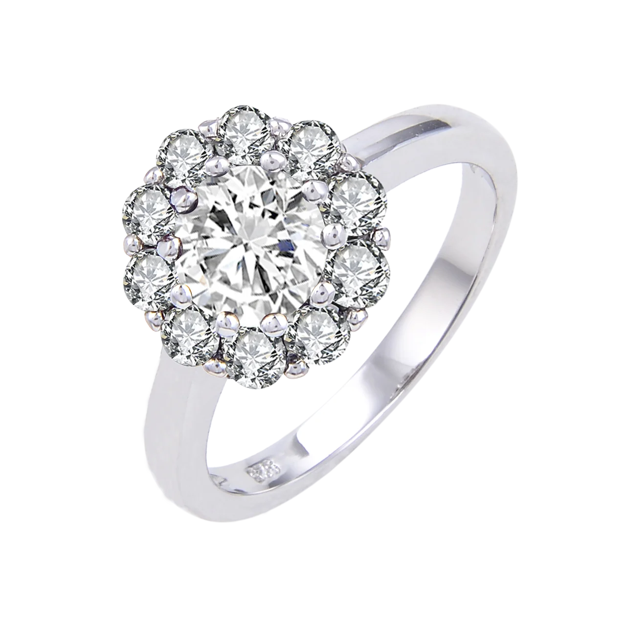 Abiding Stock Jewelry Ring Natural White Topaz for Girl Rings Solitaire Flower 925 Sterling Silver Ring Luxury Jewelry