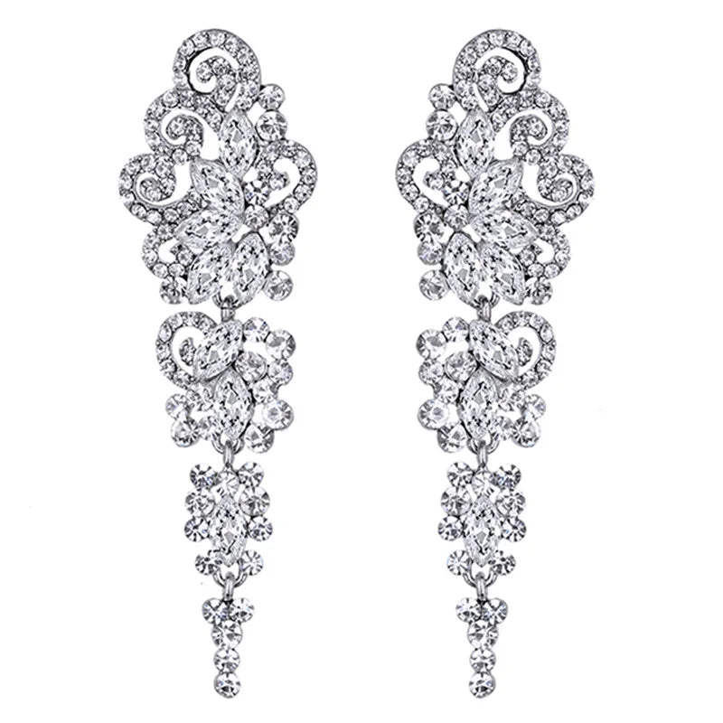 Humble Chic Simulated Diamond Long Earrings for Women  Crystal Statement Dangle Earrings  Safe for Sensitive Ear