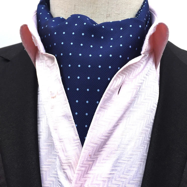 Classic Dot Cravate Homme Casual Paisley Folard Mens Ascot Polyester Jacquard Woven Ties for Men Italian