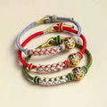 New Style Women Bracelet Lucky Tiger Peach Blossom Knot Weave Bracelets Women