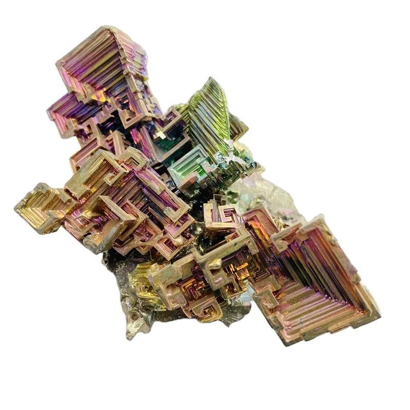 Raw rainbow Bismuth Crystal Rough Stone Crystal Chakra Bismuth Ore Cluster Specimen for Sale