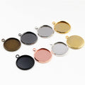 High Quality 10/12/14/16/18/20mm Brass Material One Loops Cameo Setting Base Cabochon Setting Base Pendant Blank Base Trays