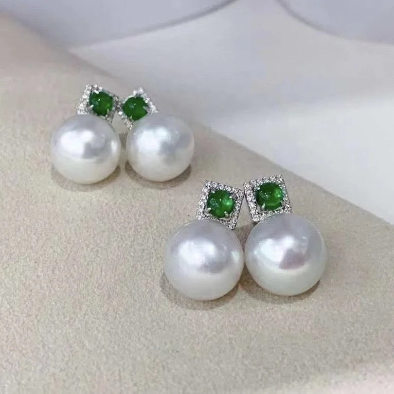 E1278  10-11mm DIY Natural Freshwater Pearl Charm Earrings Mounting Accessory 925 Sterling Silver Gold Plated  Jewelry for Women