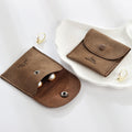 Microfiber Snap Jewelry Pouches Earring Bracelet Packaging Brown Suede Jewelry Packaging Pouch Bag