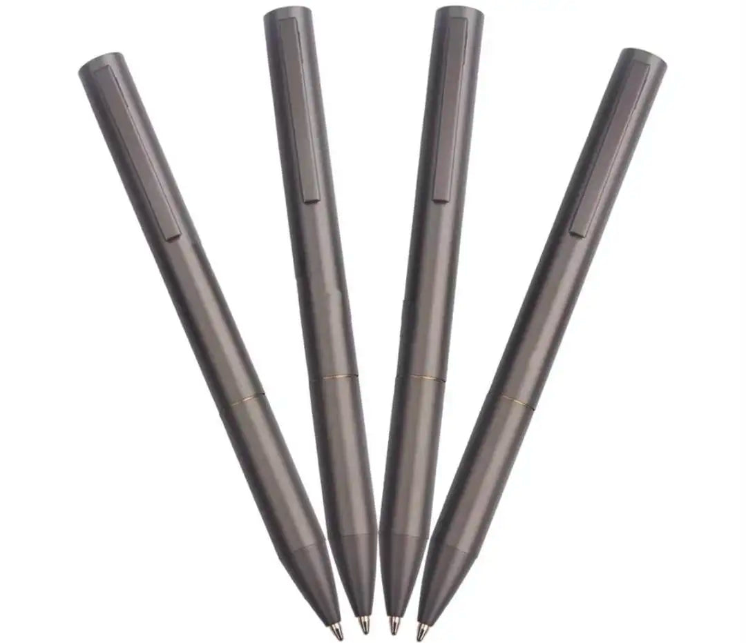 Thicker Tactical Real Men High Class Pocket Clip Business Scala Dull Matte Gun Gray Black Metal Ball Pen With Logo Engrave