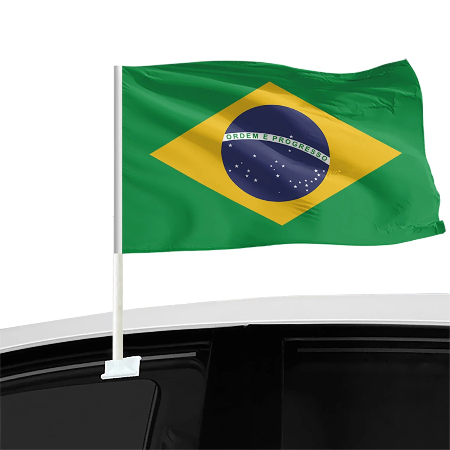 Hot Sale 12x18inches Brazil Custom Car Window Flag 100% Polyester Double-Sided Pennant Style
