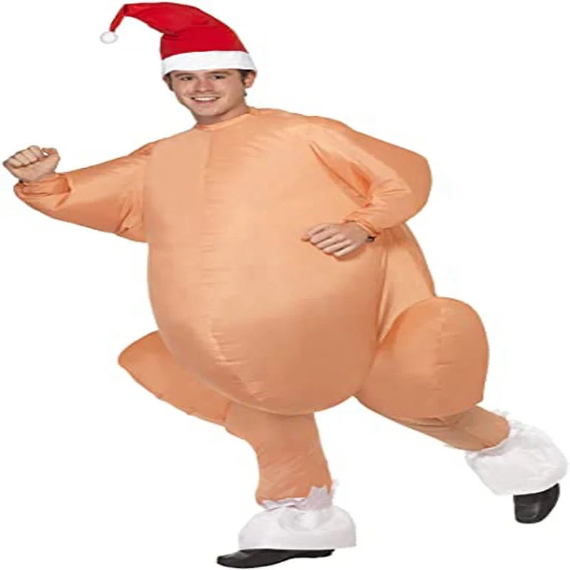 Funny Adult Animal Inflatable Roast Turkey Mascot Costume Thanksgiving Festival Party Blow-up Decorations
