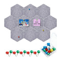 Wall Decoration Hexagon Felt Pin Board Tiles Bulletin Board Memo Board With 20 Pieces Push Pins