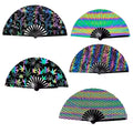 Hot Selling Magic Reflective Fan Holster Holographic Iridescence Bag Flash Large Hand Fan Reflective Fabric Fan Holster
