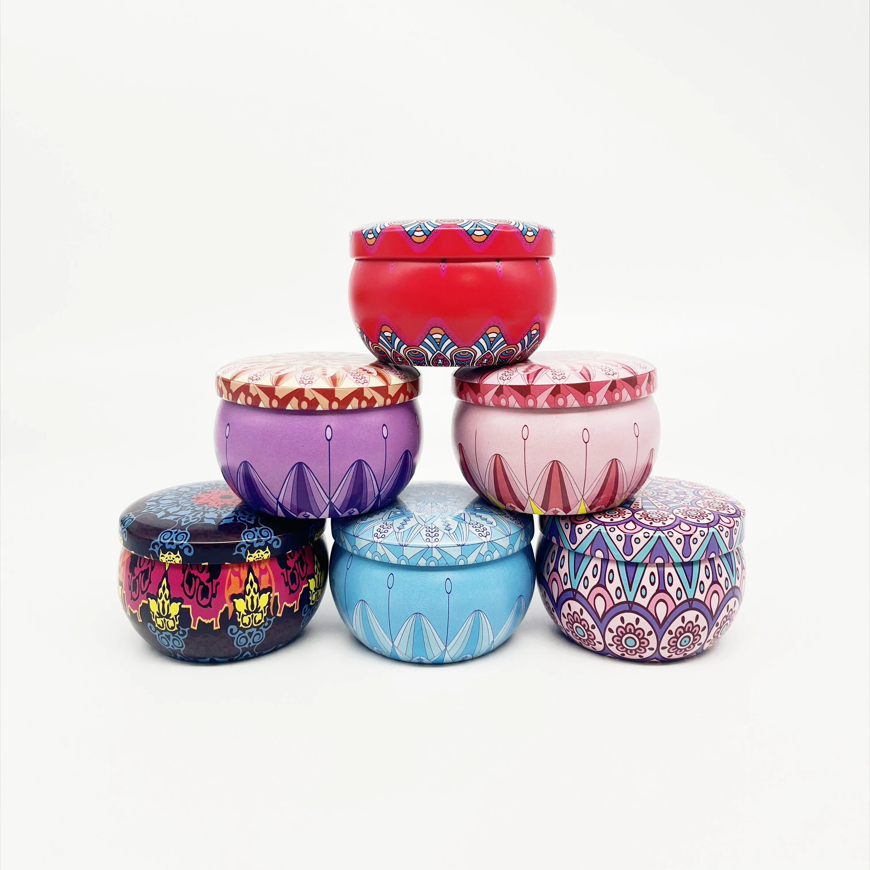 Custom Printed Empty Cosmetic Aluminium Jar Cream Lip Balm Container With Screw Lid Candles Metal Tin Candle Jar Metal Jar