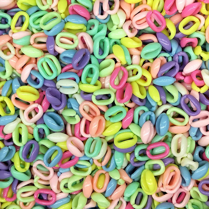 2025 Crystal 11*16mm Mixed Color  Plastic Acrylic Chain Oval  Linking Rings for DIY Necklace Bracelet Jewelry