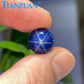 TIANZUAN Synthetic Sapphire Star Blue Round Sapphire Cabochon Cut 12mm Ball Beads Loose Gemstones