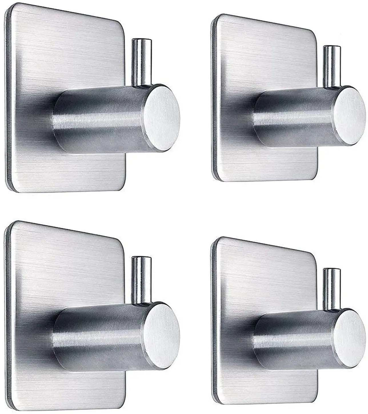 Heavy Duty Waterproof Stainless Steel Hanging Wall Hook Adhesive Coat Hat Towel Hanger Kitchen Bathroom Use Metal Clothing Rack
