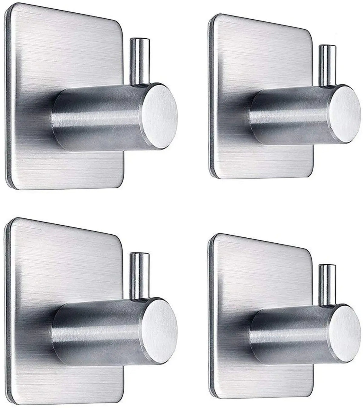 Heavy Duty Waterproof Stainless Steel Hanging Wall Hook Adhesive Coat Hat Towel Hanger Kitchen Bathroom Use Metal Clothing Rack