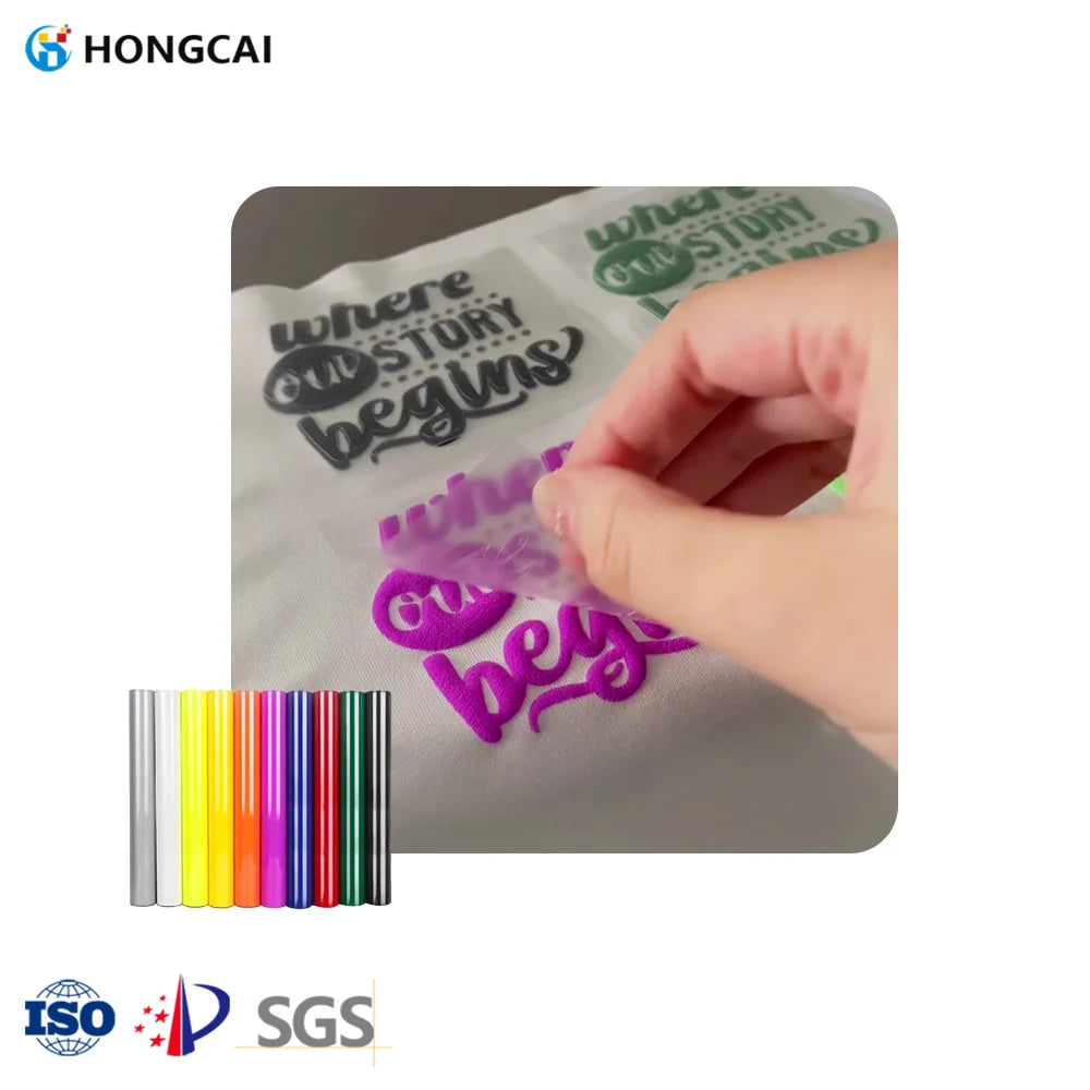 Hongcai Custom HTV Sheet Vinyl Heat Transfer Film High Quality 3D Puff Pintable Transfer Paper & Film Materials High Quality MegaBDM