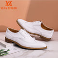 High Quality Luxury Brand 2024 New Arrival Fashion White Color Wedding Formal Dress Full Grain Leather Brogue Oxford Shoes