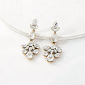 Stylish Multi Layer Alloy Diamond Geometric Stud Earrings Colorful Shiny Rhinestone Crystal Ethnic Earrings for Lady